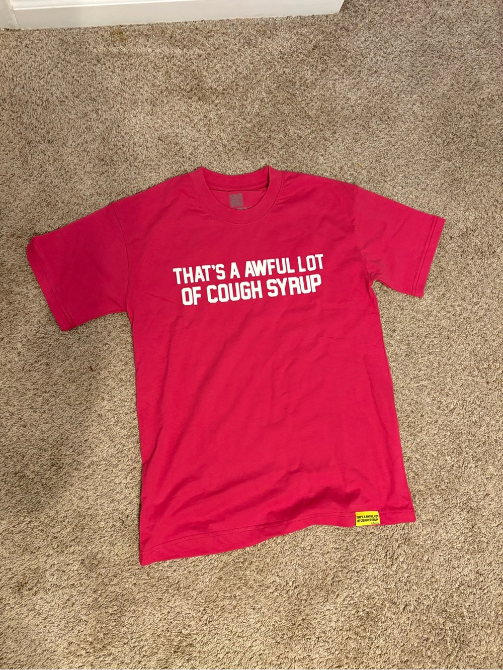 Red Graphic Tee "That's A Awful Lot Of Cough Syrup"